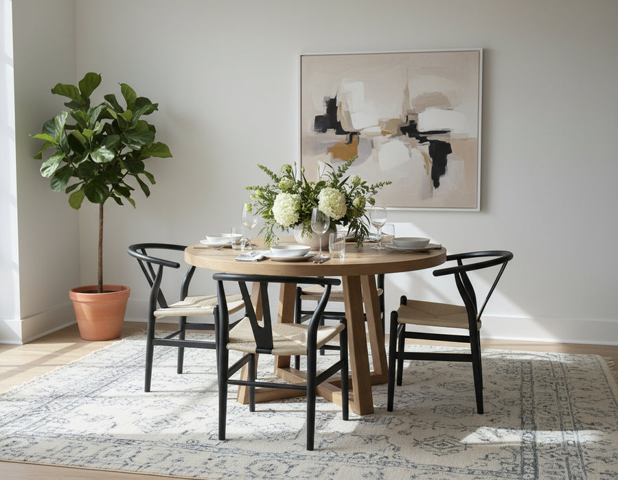 Arla 5 Pce Round Wooden Dining Set