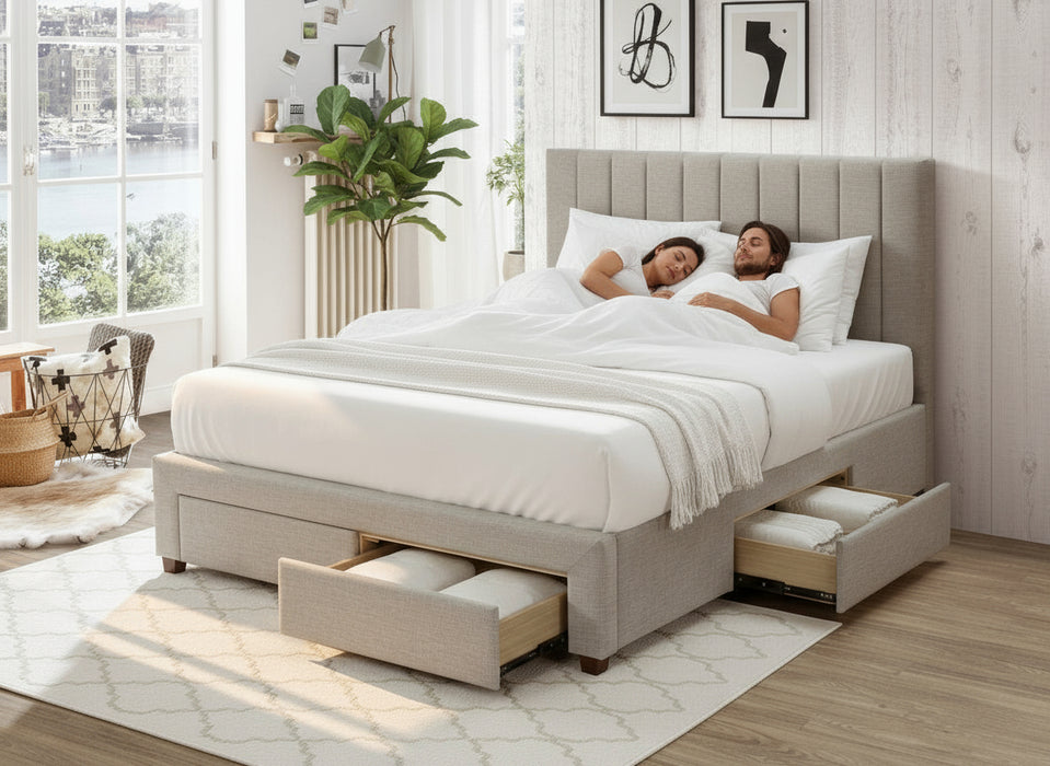 Martin Double Bed with Drawers