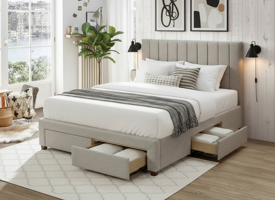 Martin Double Bed with Drawers