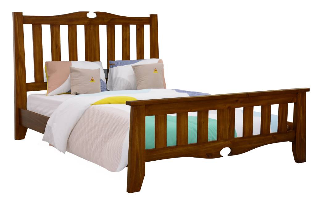 Brown Federation Black Wood Bed Frame