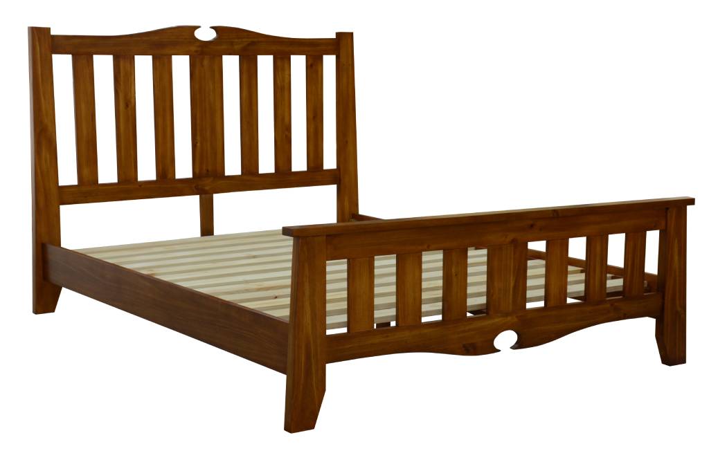 Brown Federation Black Wood Bed Frame