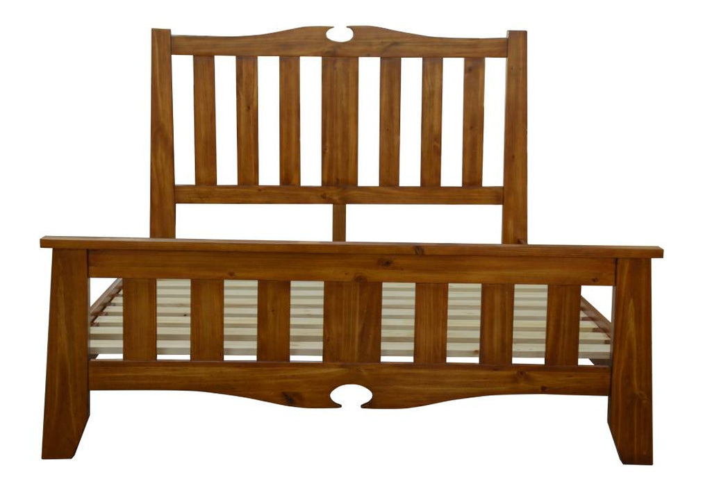 Brown Federation Black Wood Bed Frame