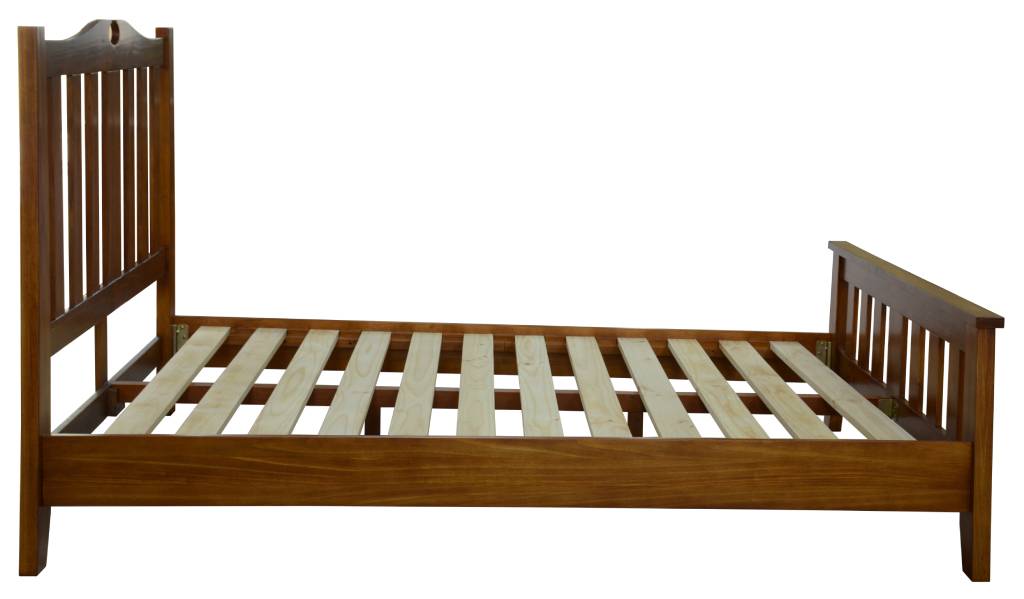 Brown Federation Black Wood Bed Frame