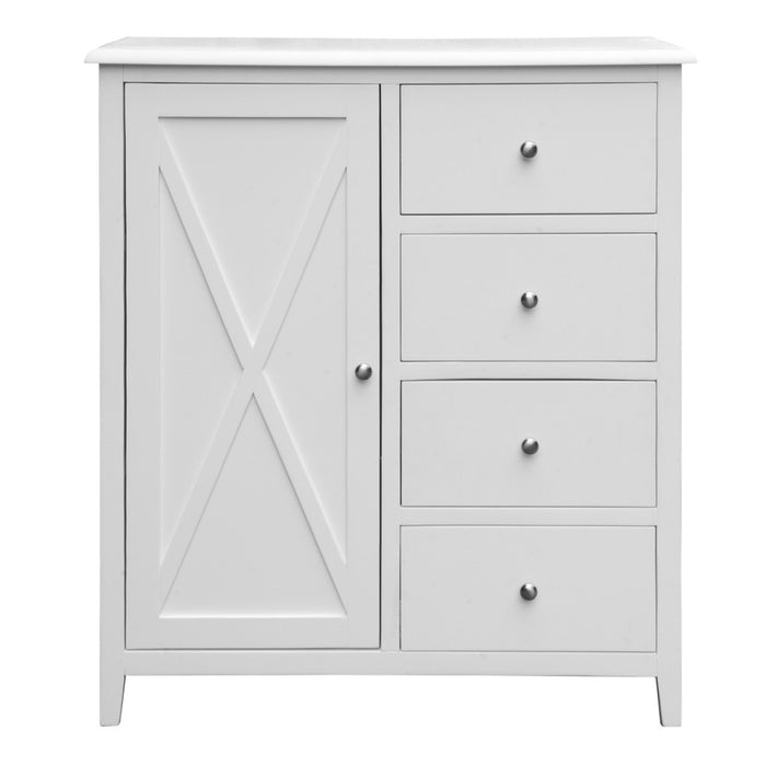 Hampton Wooden Tallboy White