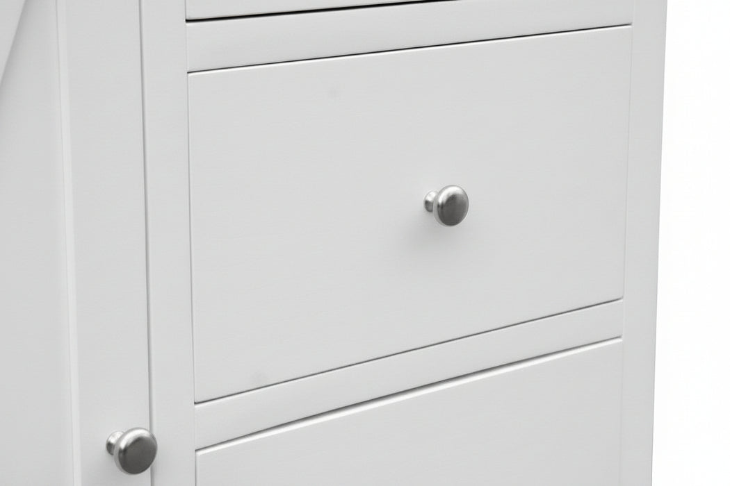 Hampton Wooden Tallboy White 100cm