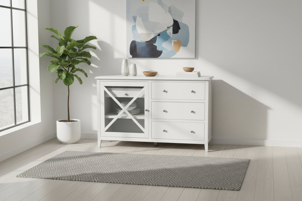 140cm Hampton White Sideboard Buffet