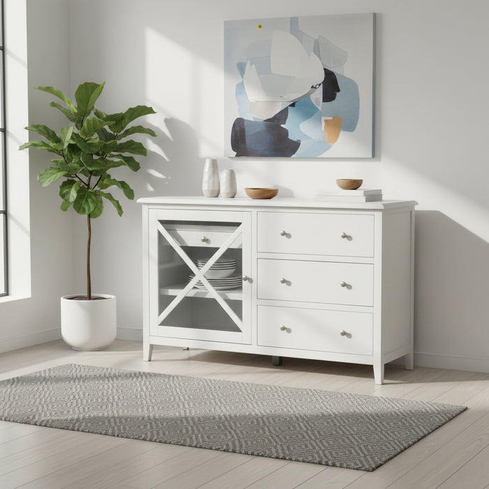 140cm Hampton White Sideboard Buffet