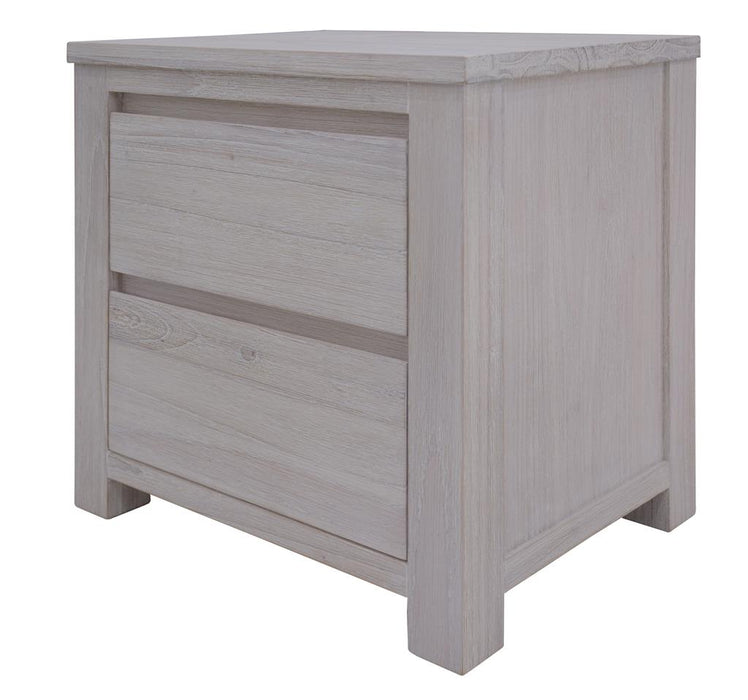 White Wash King Bed - Manly