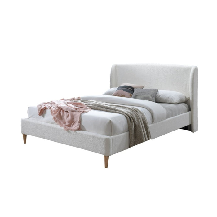 Cream Cora Boucle Bed Frame