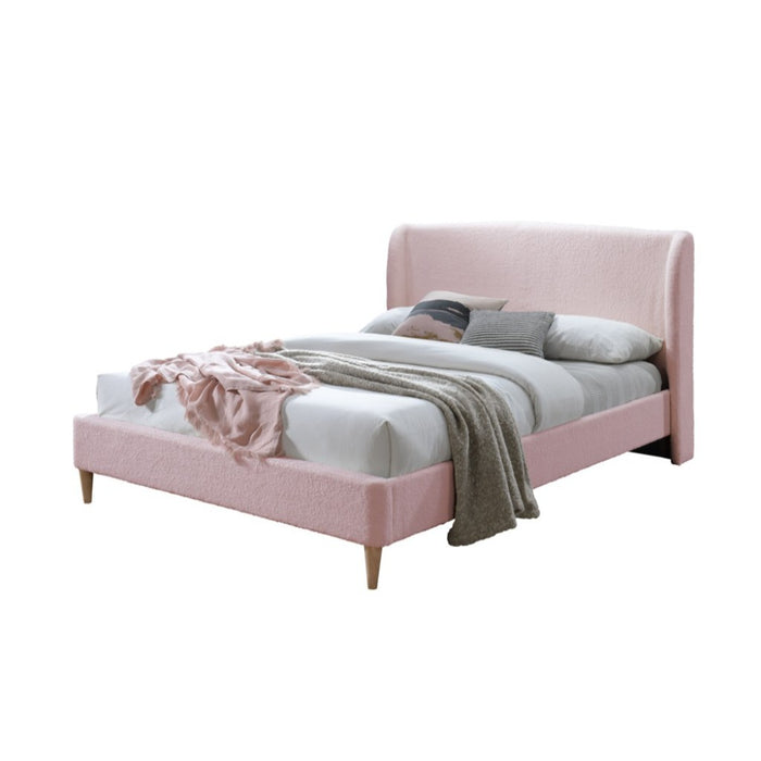 Pink Cora Boucle Bed Frame