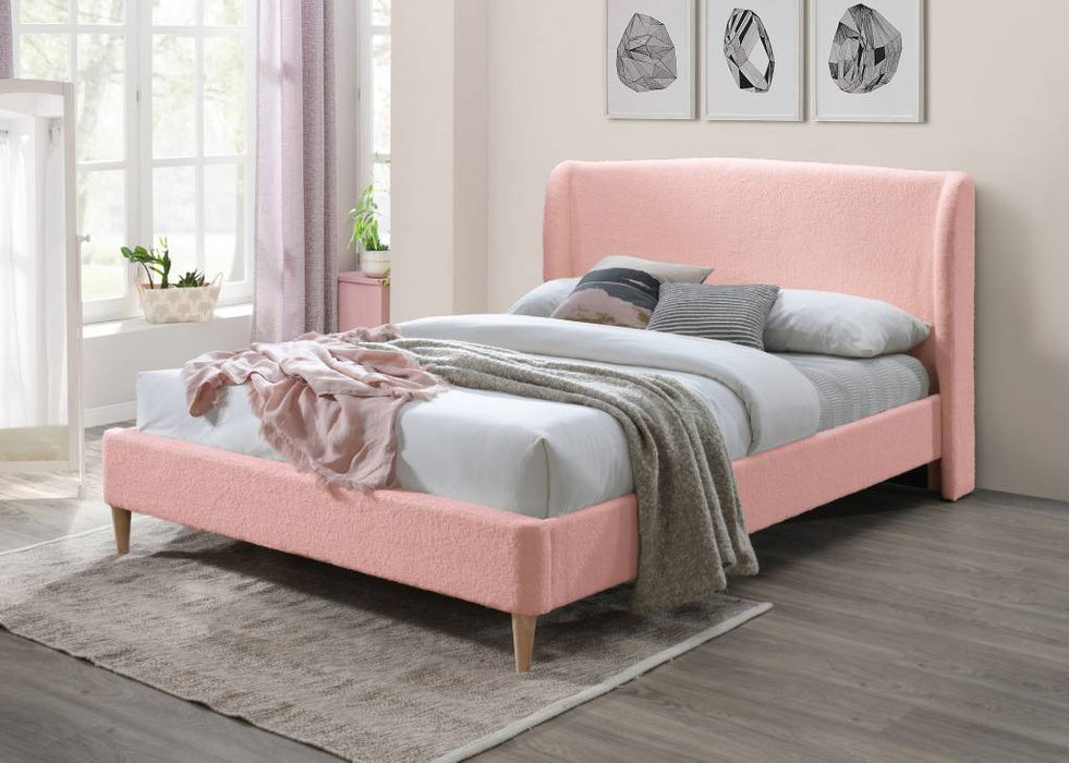 Pink Cora Boucle Bed Frame