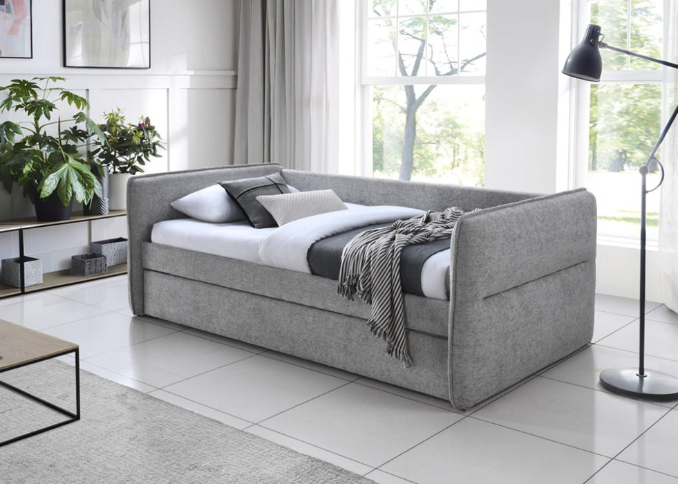 Carla Single Day Bed with Trundle - Silver Grey
