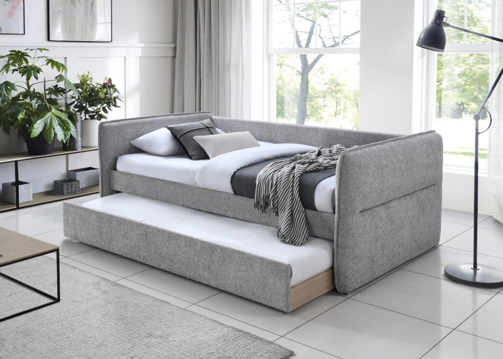Carla Single Day Bed with Trundle - Silver Grey