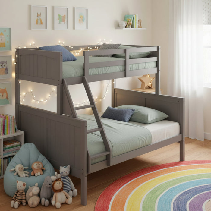 Neves Single Over Double Bunk Bed – Grey