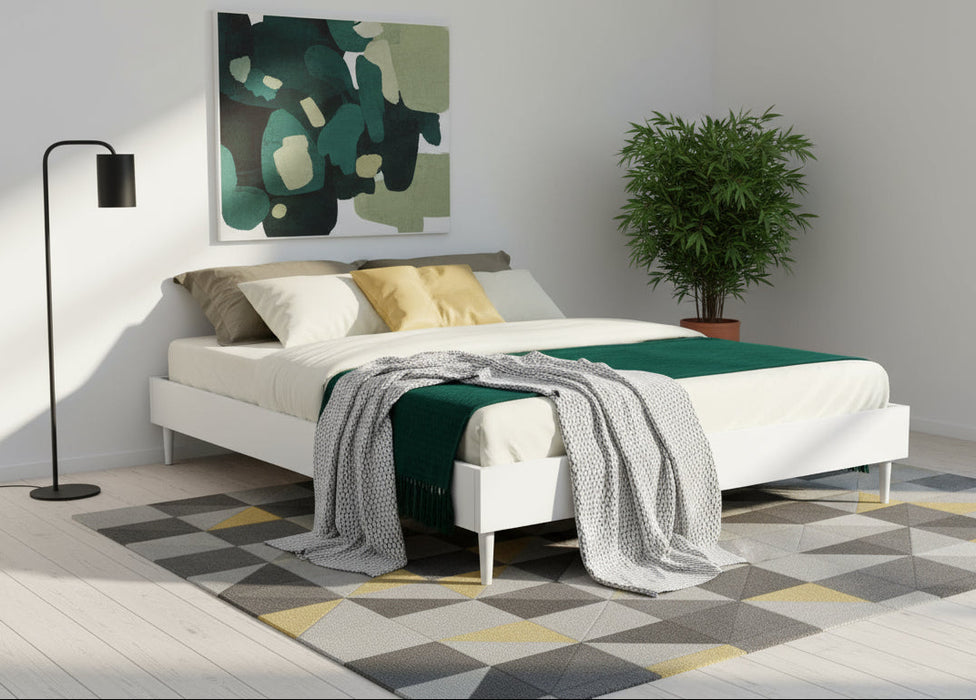 Petra Queen Bed Base, White