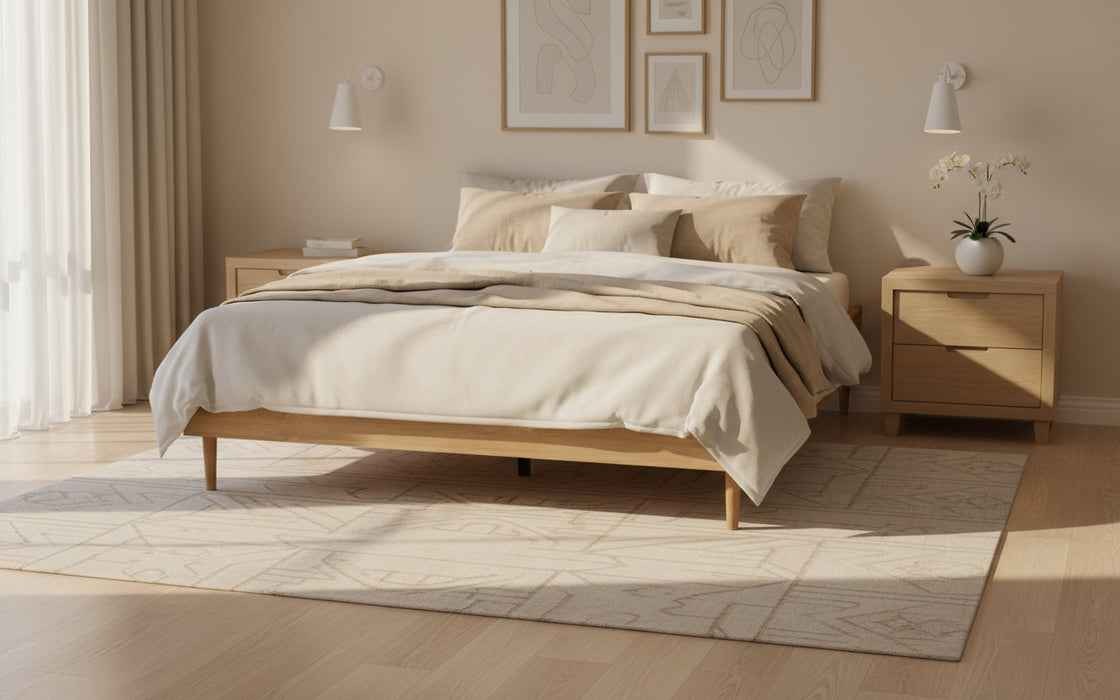 Petra Queen Bed Base - Oak