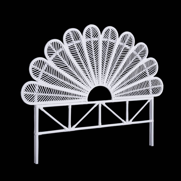 Sunflower Rattan Double Headboard - White