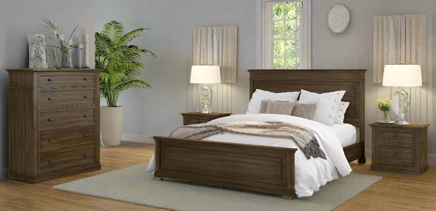 Warm Brown Wallace Timber Bed Queen