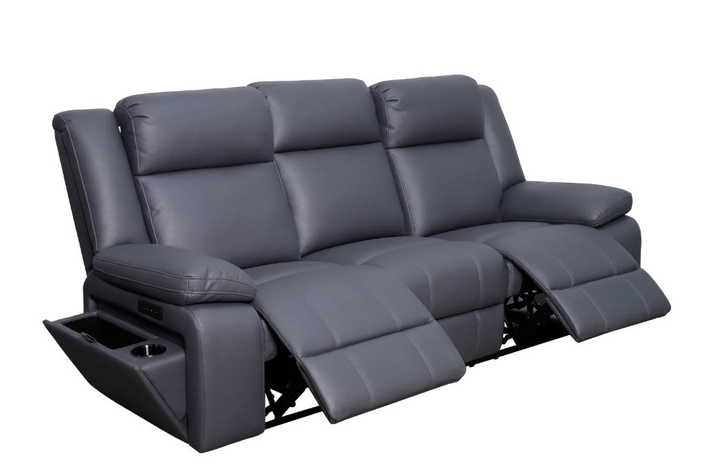 Hudson 3 Piece Fabric Powered Recliner Lounge Suite