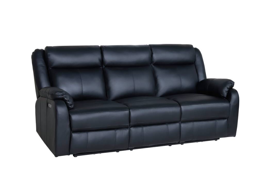 Black Pinnacle 3 + 1 +1 Electric Recliner Lounge in Full Leather