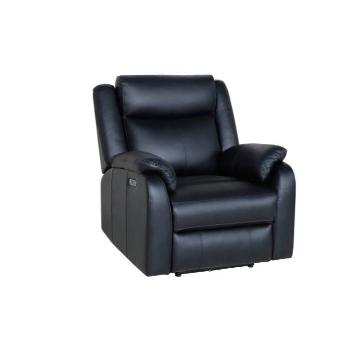 Black Pinnacle 3 + 2 +1 Electric Recliner Lounge in Full Leather