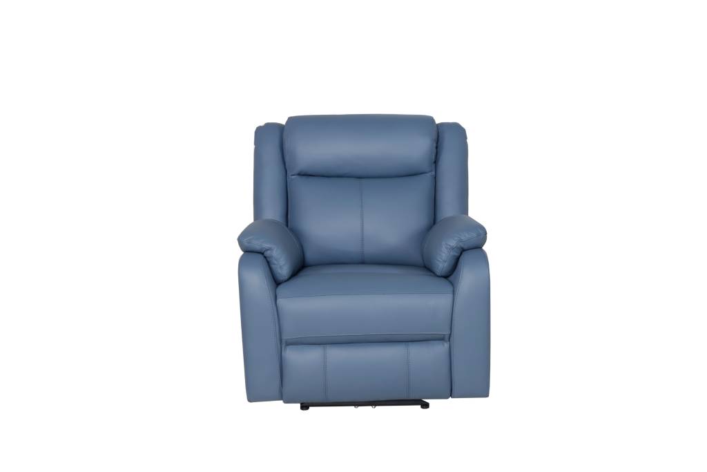 Pinnacle 3 + 1 +1 Electric Recliner Lounge in Full Leather - Blue