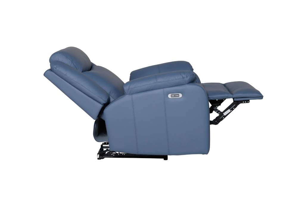 Pinnacle 3 + 1 +1 Electric Recliner Lounge in Full Leather - Blue