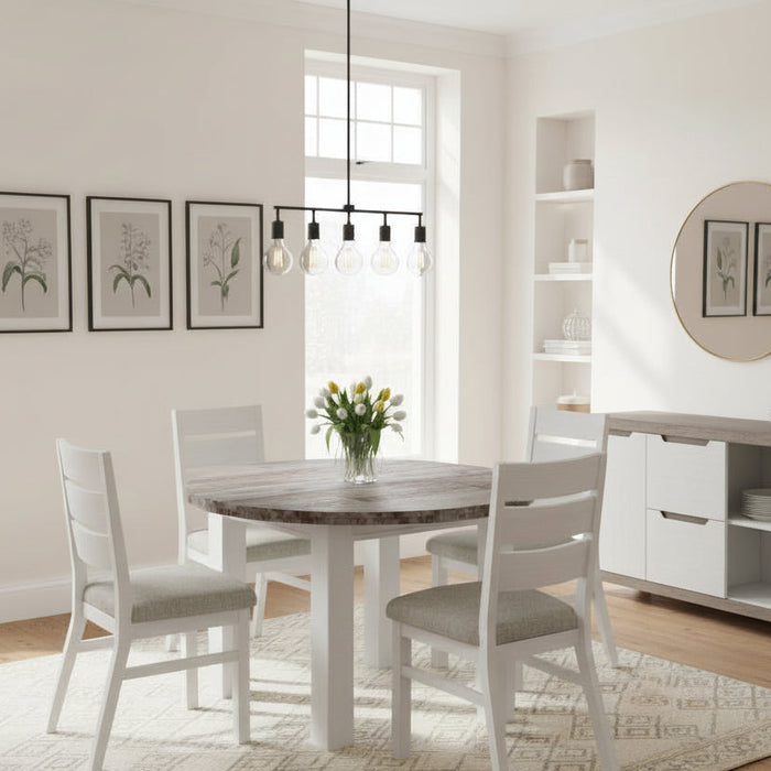 Hoxton 5 Piece Timber Round Dining Set