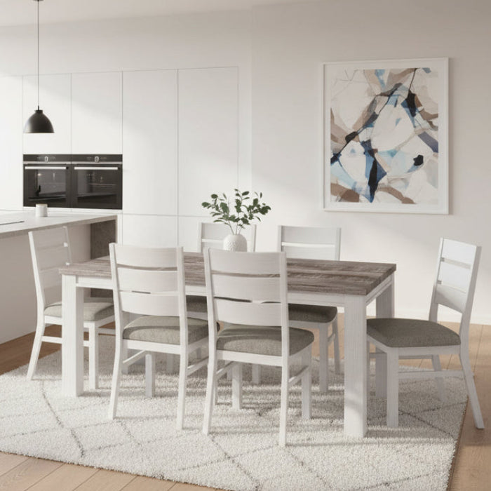 Hoxton 7 Piece Timber Rectangular Dining Set, 190cm
