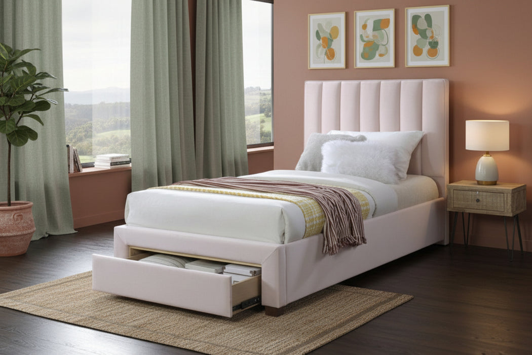 Nicole King Single Bed - Pink