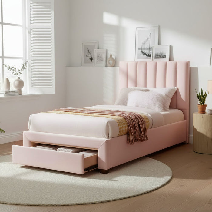 Jasmine King Single Pink Bed Frame