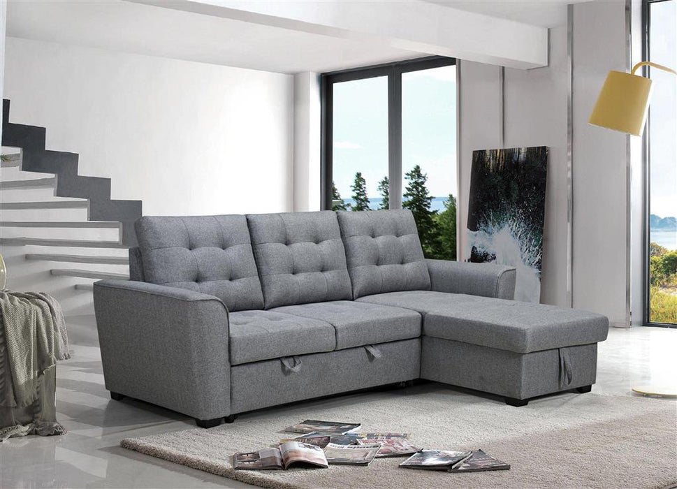 Arina 3 Seater Sofa Bed with Reversible Storage Chaise - Grey