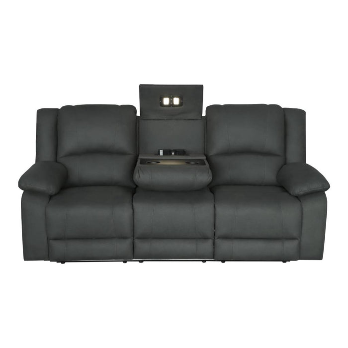 Calva 3 Seater Power Recliner Sofa Set, Charcoal Jet