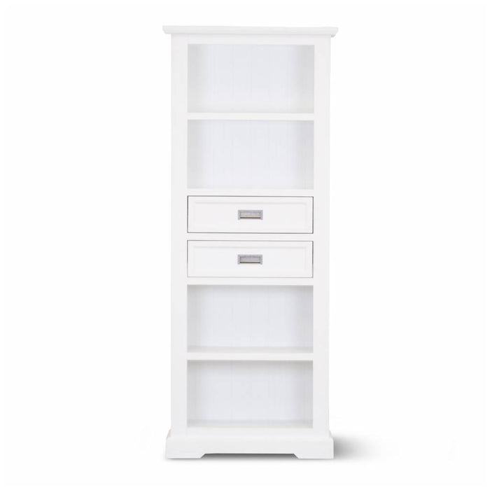 White Coastal 4 Tier Wooden Bookcase