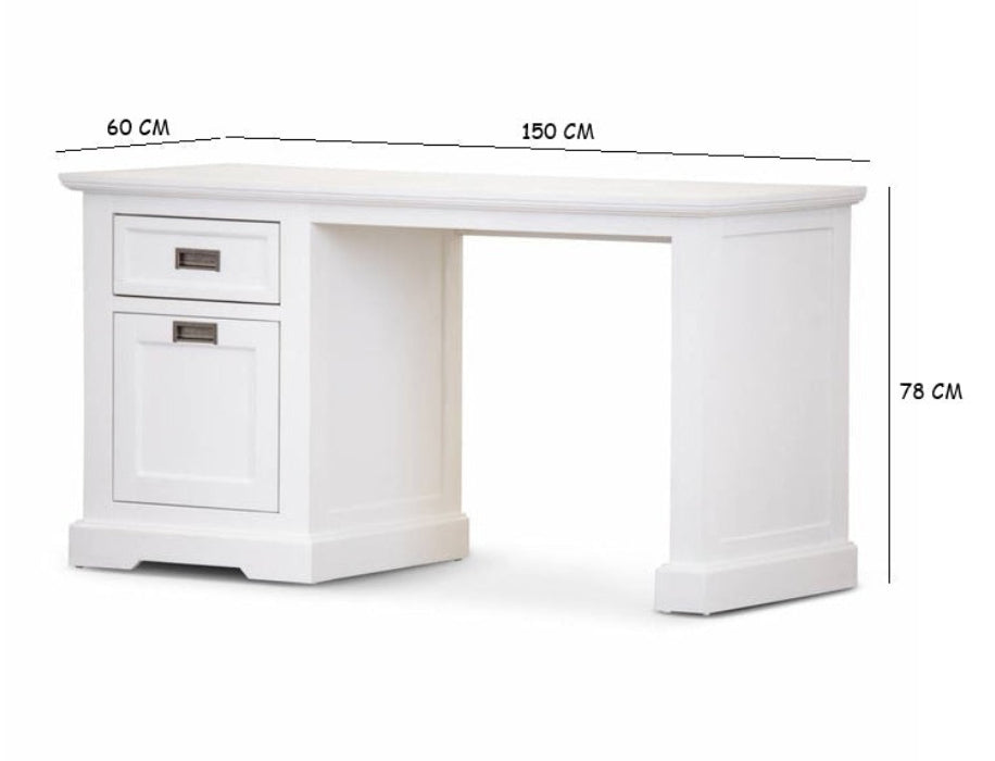 Coastal White Study Desk 150cm