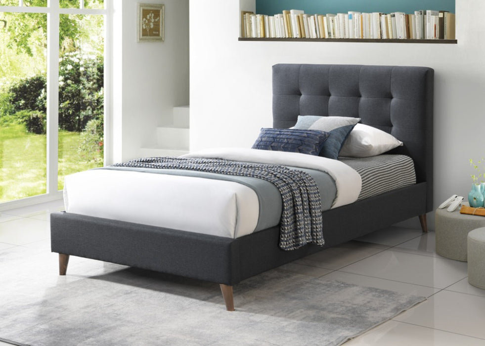 Charcoal Yukara Tufted Upholstered Platform Bed