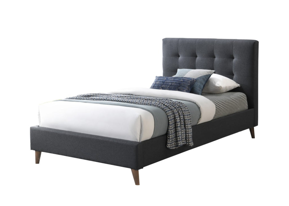 Charcoal Yukara Tufted Upholstered Platform Bed