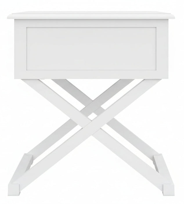 White Hampton Cross Side Table