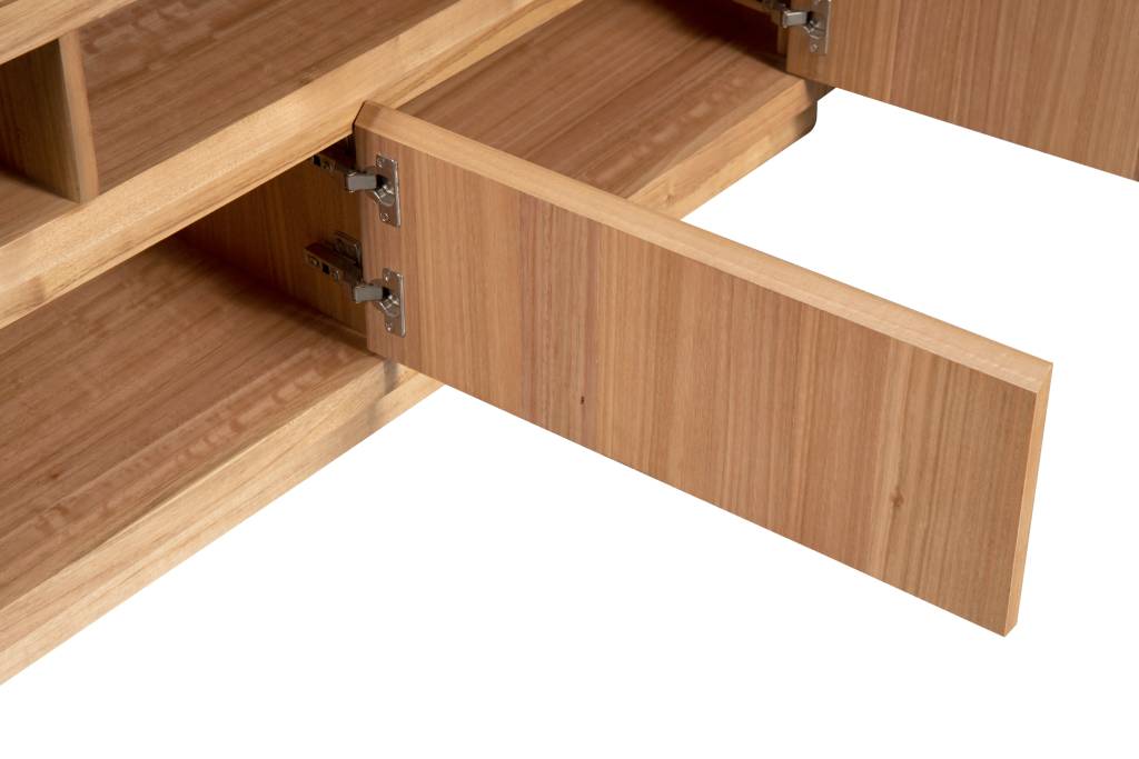 Highland 1.85m Medium 3 Drawer Entertainment Unit - Tasmanian Oak