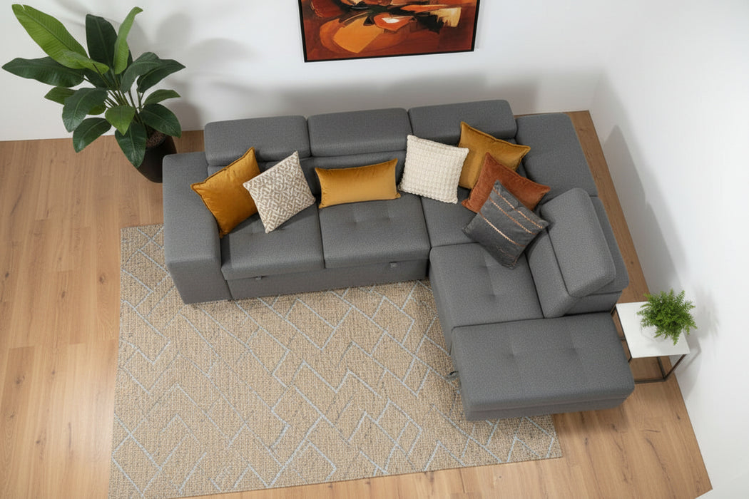 Hobart Sofa Bed in Fabric, Storm Grey