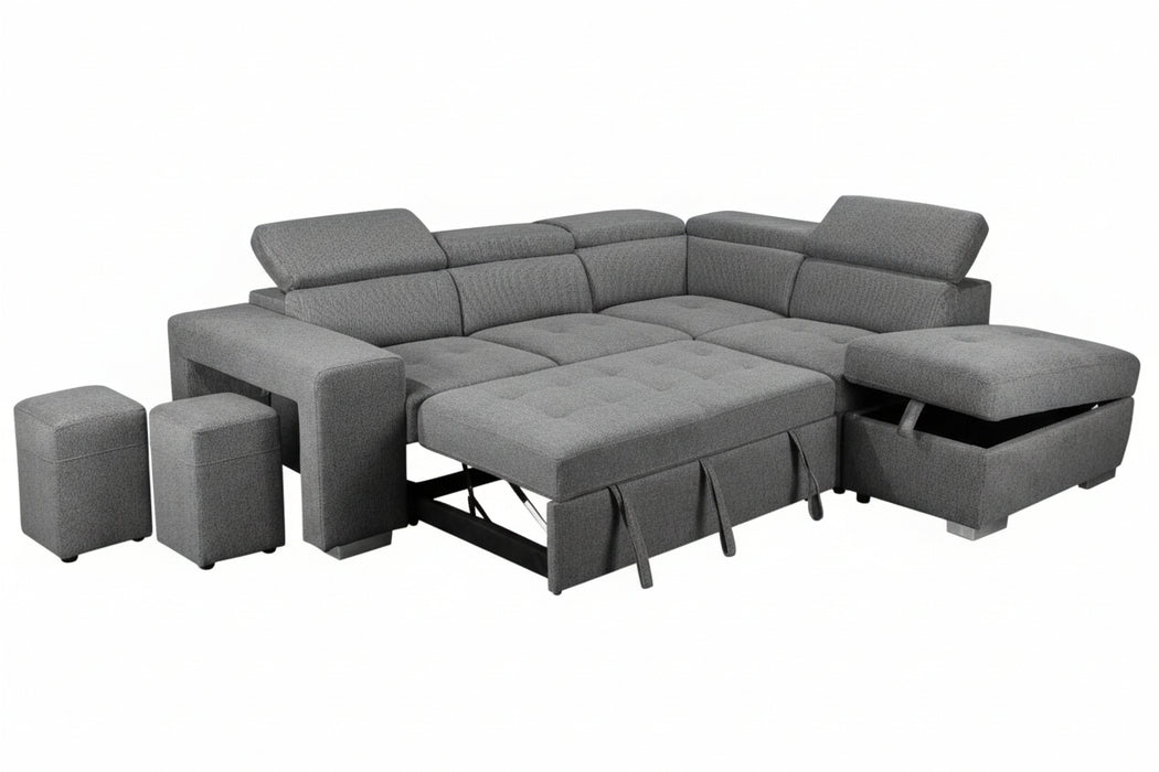 Hobart Sofa Bed in Fabric, Storm Grey