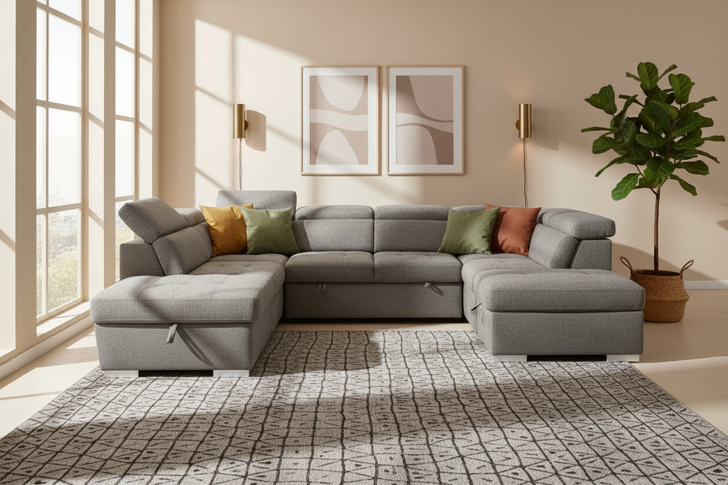 Jason 5 Seater Fabric Sofa Bed