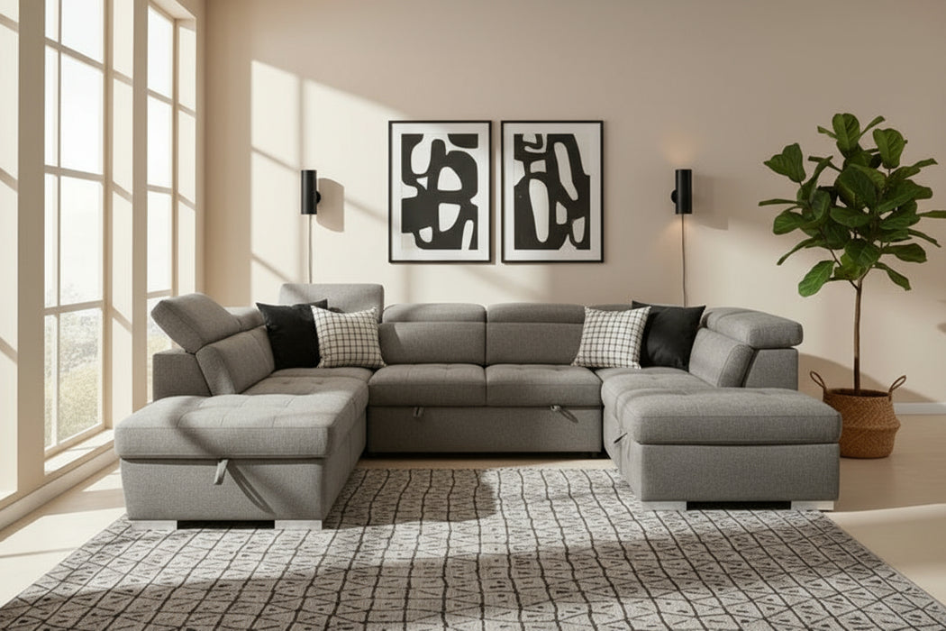 Jason 5 Seater Fabric Sofa Bed