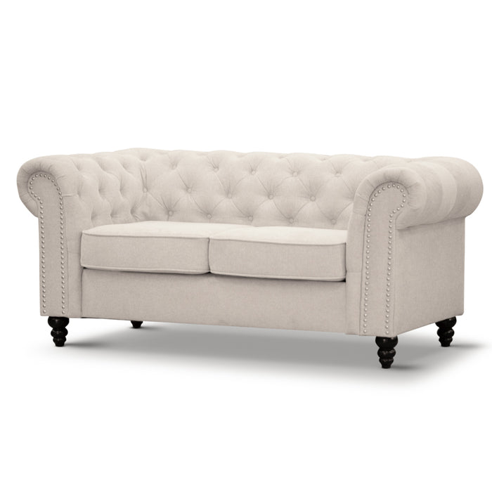 Charlotte 2 Seater Chesterfield Beige Sofa
