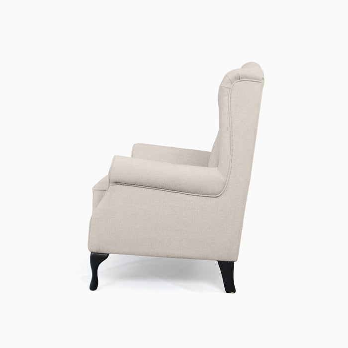Tagon Chesterfield Wing Armchair, Beige