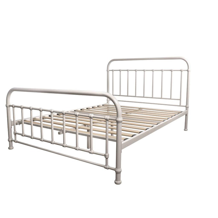 White Akira King Single Metal Bed