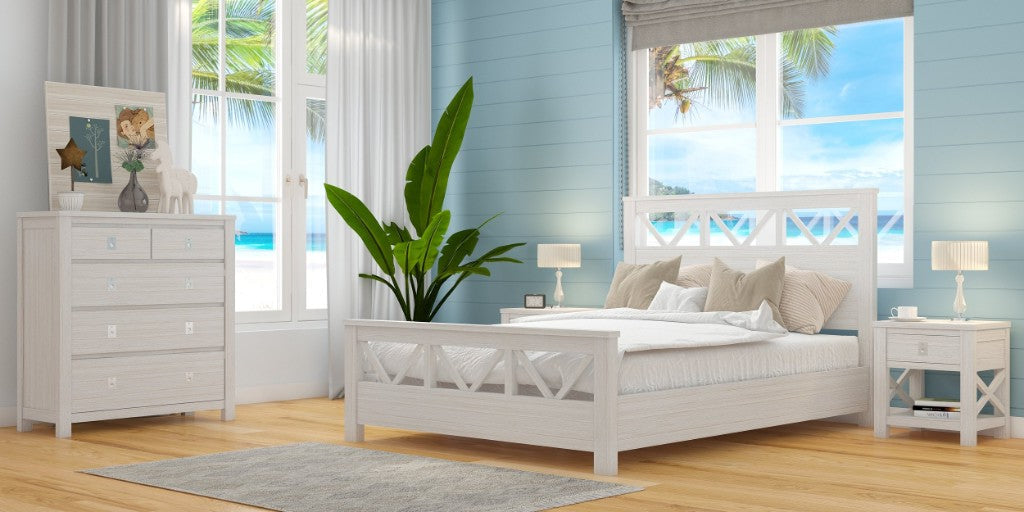 Atlantic 4 Piece King Bed Tallboy Suite White