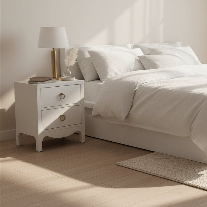 Hornsby 2 Drawer Bedside White