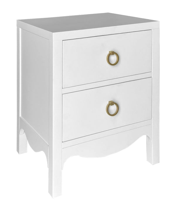 Hornsby 2 Drawer Bedside White