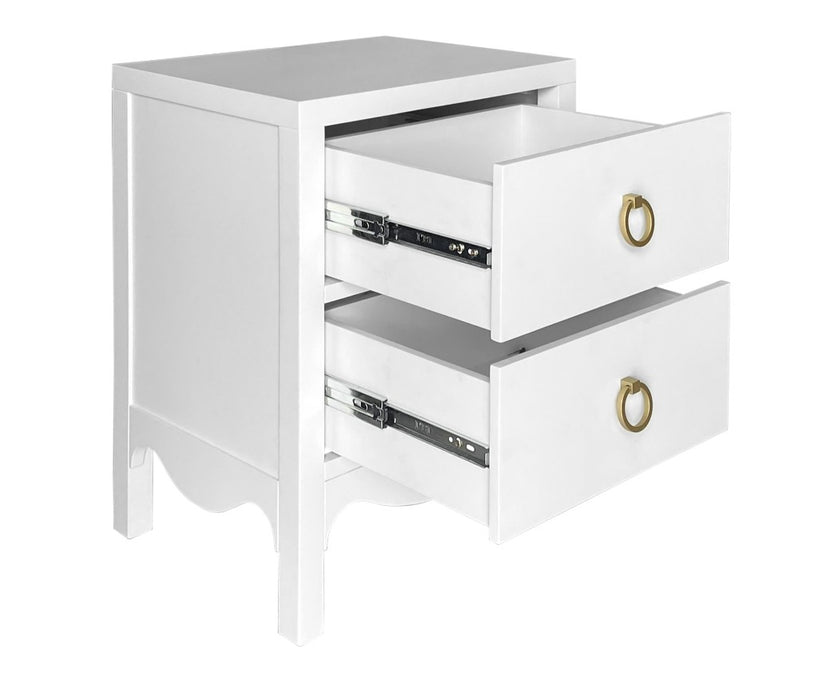 Hornsby 2 Drawer Bedside White